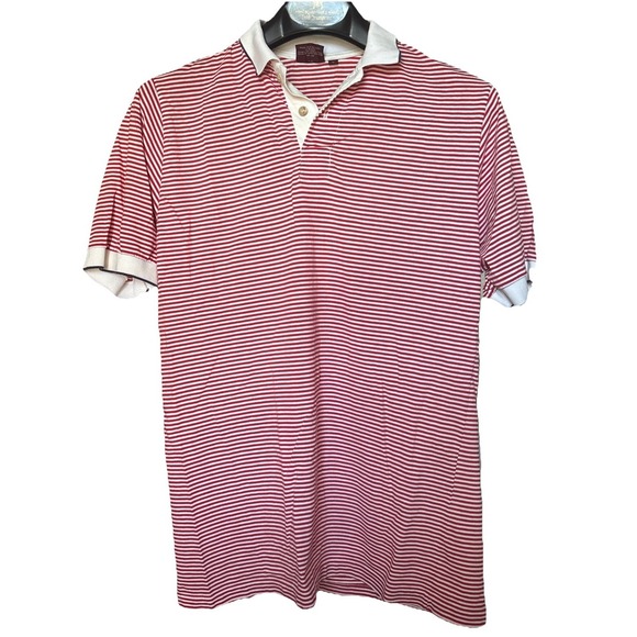 Chaps Ralph Lauren Other - Chaps Ralph Lauren Mens Striped‎ Polo Shirt Red White Short Sleeve Cotton Large
